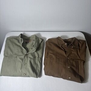 Brazos Premium Work Series 2XL Men Heavy Shirt 100% Cotton Set Of 2 Tops